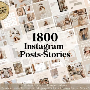 1800 Neutral Instagram Post Templates - Engagement - Story Templates