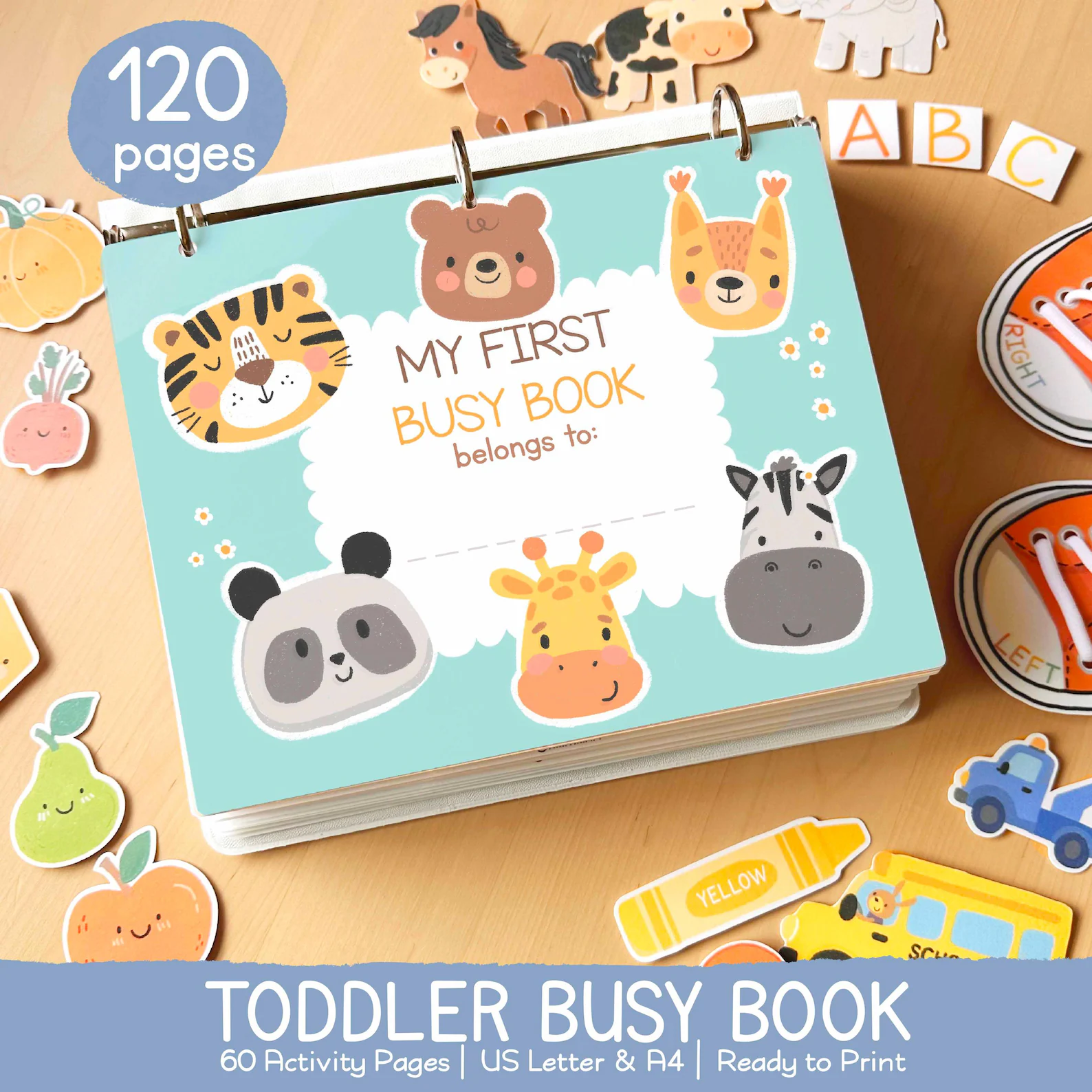 Toddler Busy Book Printable Montessori Learning Binder