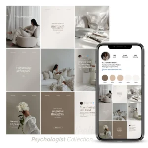 Therapist Instagram Templates: Mental Health Psychologist Social Media