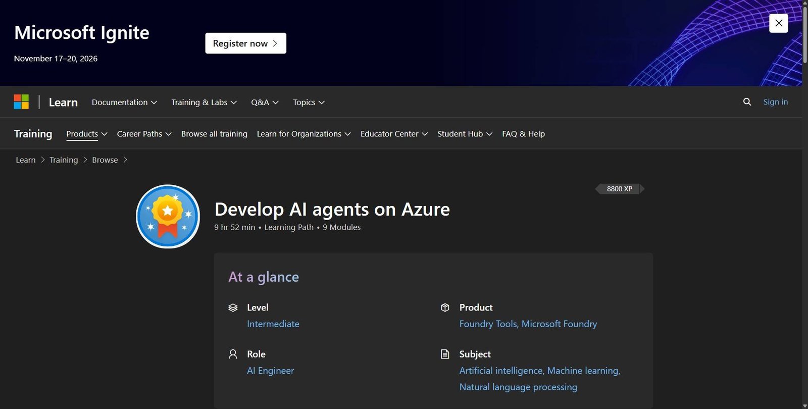 Develop AI Agents on Azure by Microsoft Learn